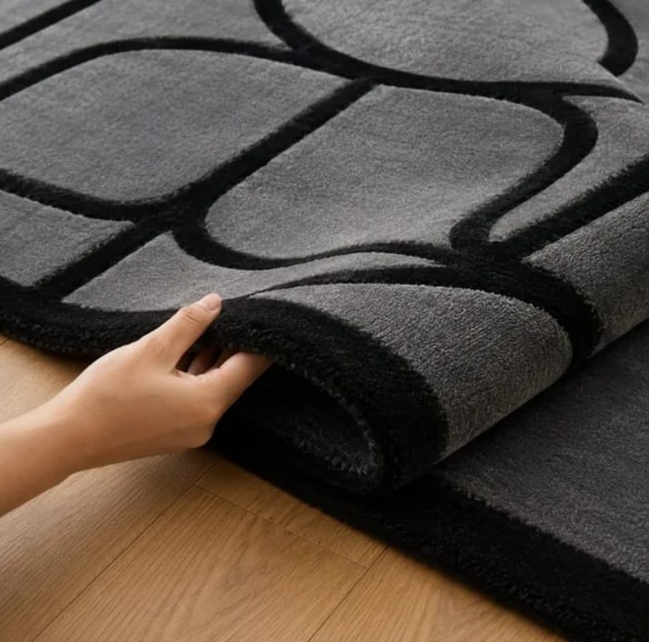 Grey Abstract Outdoor & Indoor Rug