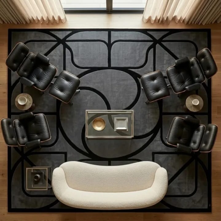 Grey Abstract Outdoor & Indoor Rug