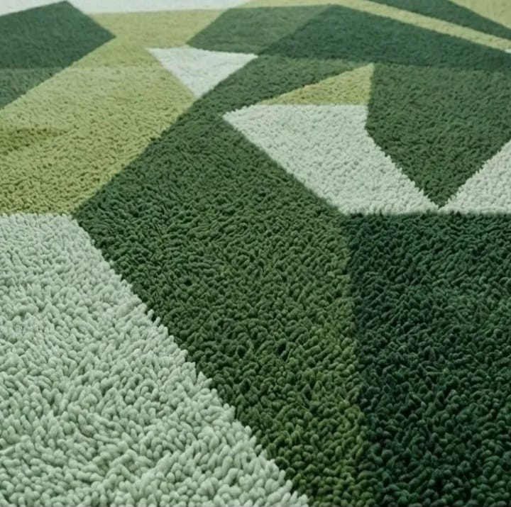 Modern Green Geometric Area Rug