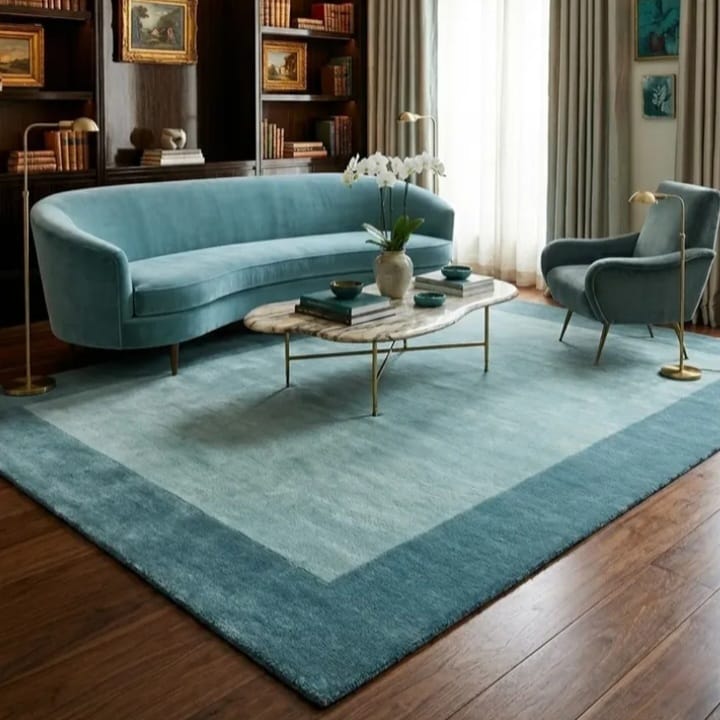 Luxury Blue Dining Room Rug
