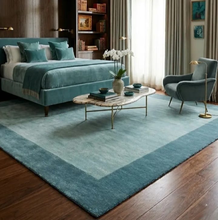 Luxury Blue Dining Room Rug
