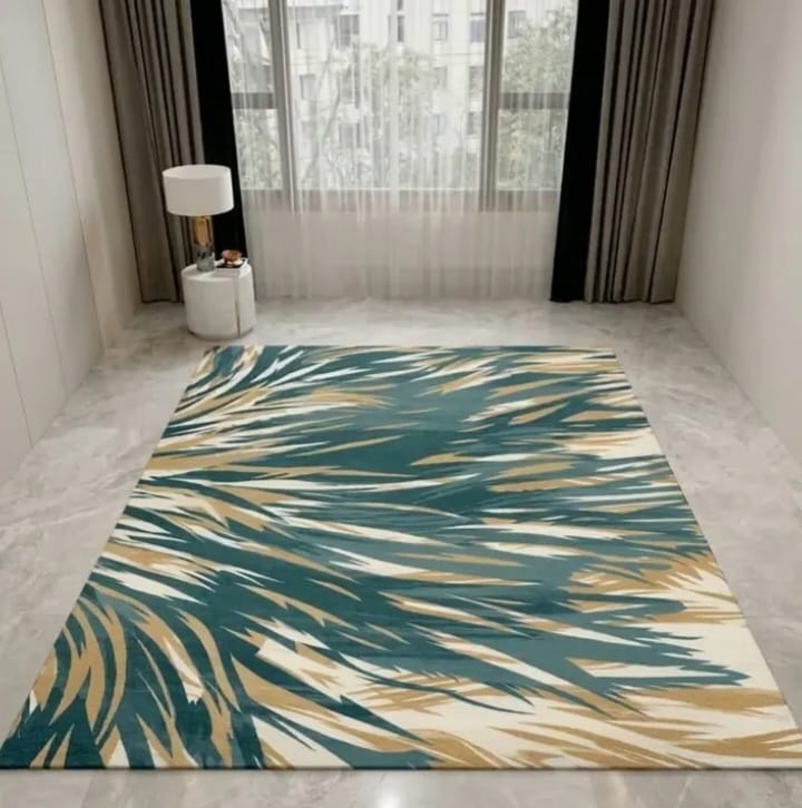 Modern Tropical Leaf Area Rug