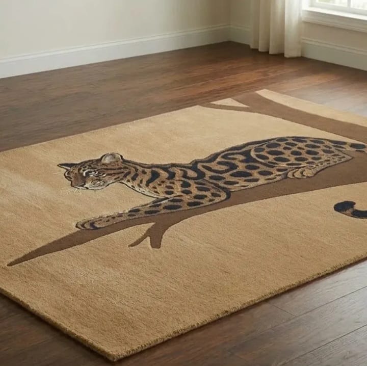 Elegant Leopard Living Room Rug