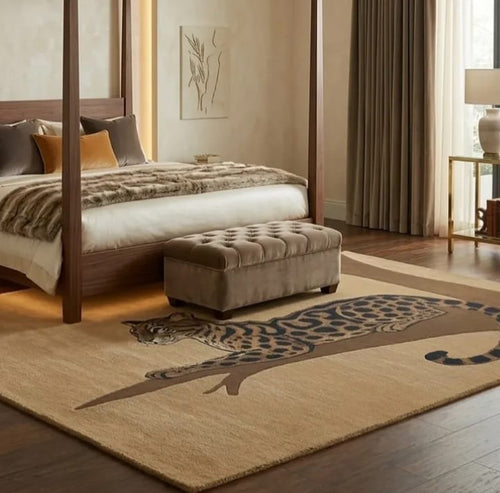 Elegant Leopard Living Room Rug