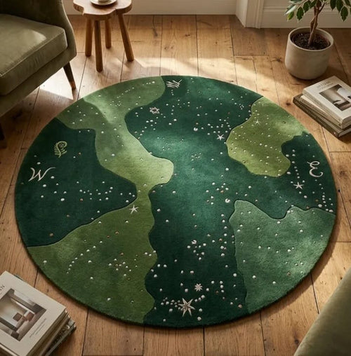 Emerald Galaxy Round Rug
