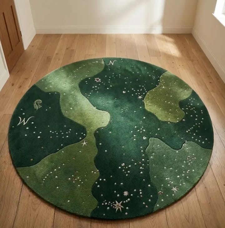 Emerald Galaxy Round Rug