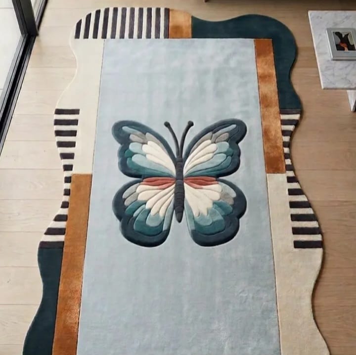 Elegant Butterfly Living Room Rug